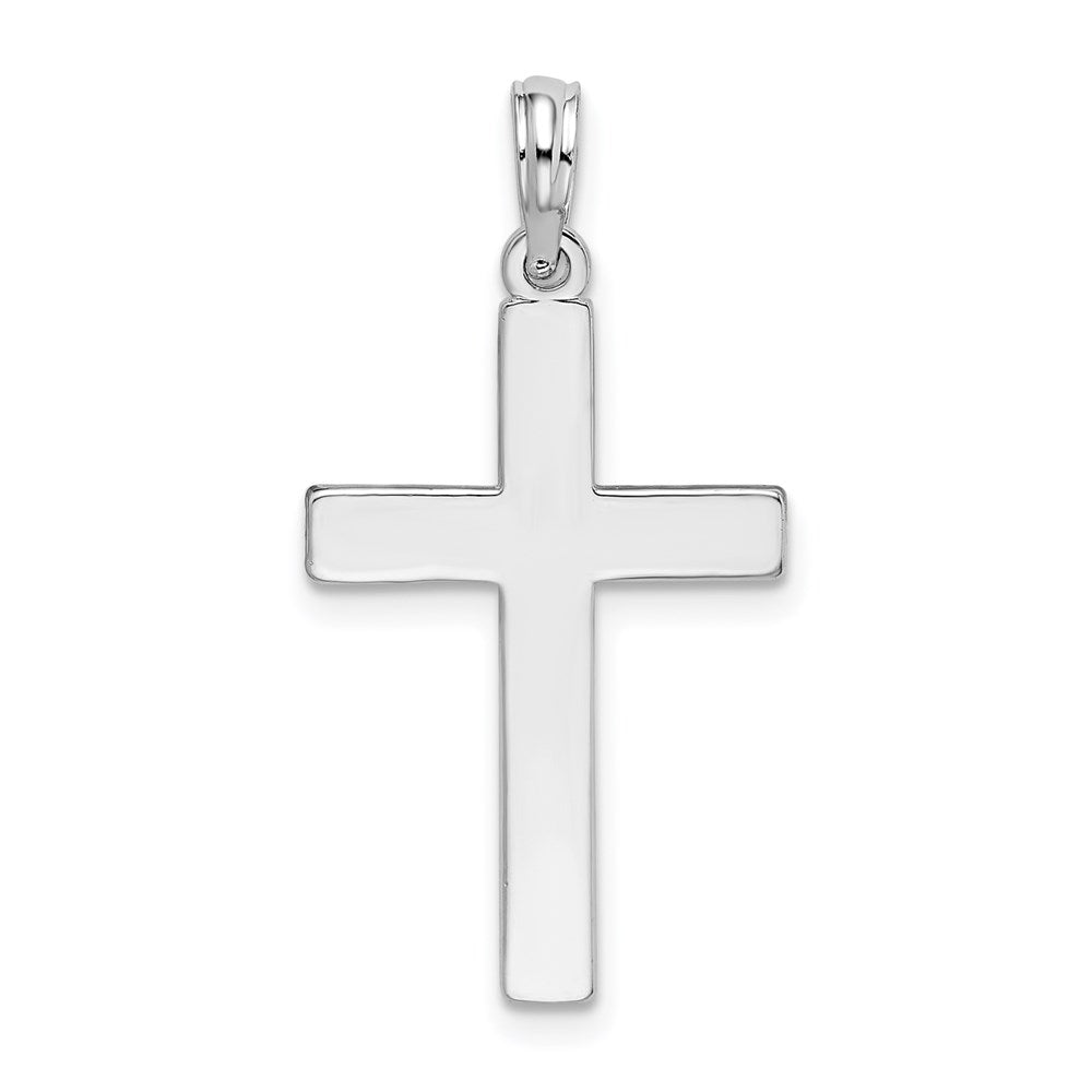 SSP Sterling Silver Polished Flat Latin Cross Pendant