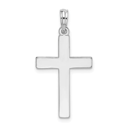 SSP Sterling Silver Polished Flat Latin Cross Pendant