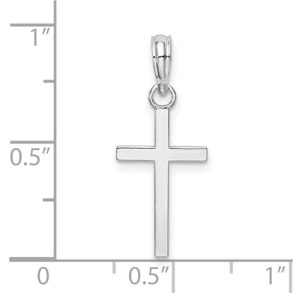 SSP De-Ani Sterling Silver Rhodium-plated Polished Flat Latin Cross Pendant