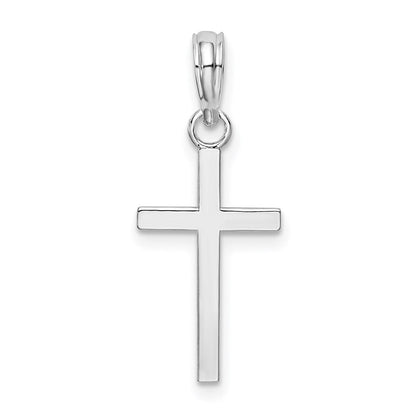 SSP De-Ani Sterling Silver Rhodium-plated Polished Flat Latin Cross Pendant