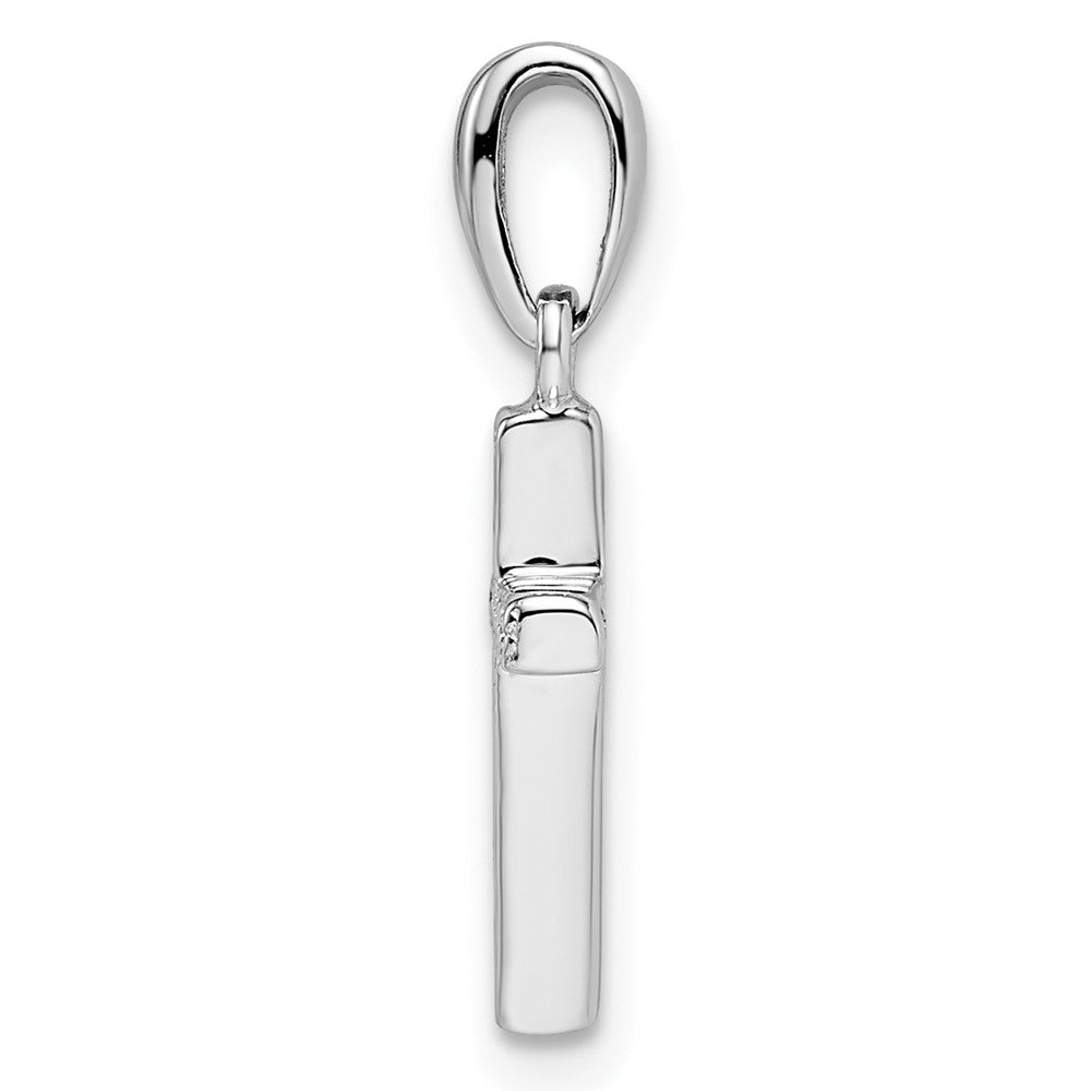 SSCZ Sterling Silver Rhodium-plated CZ Cross Pendant