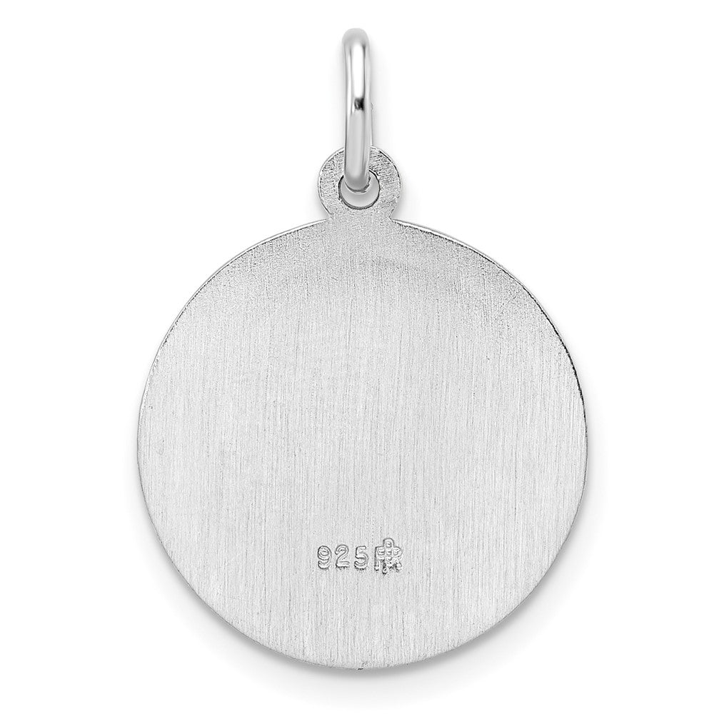 SSP Sterling Silver Rhodium-plated Polished Solid Saint Michael Pendant