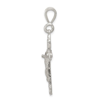 SSP Sterling Silver Diamond-Cut Crucifix Pendant