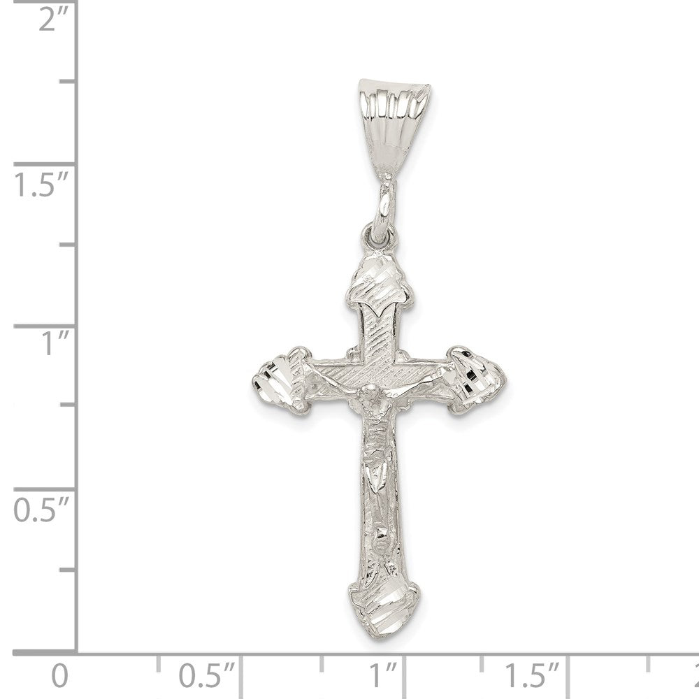 SSP Sterling Silver Diamond-Cut Crucifix Pendant