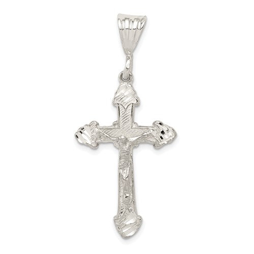 SSP Sterling Silver Diamond-Cut Crucifix Pendant