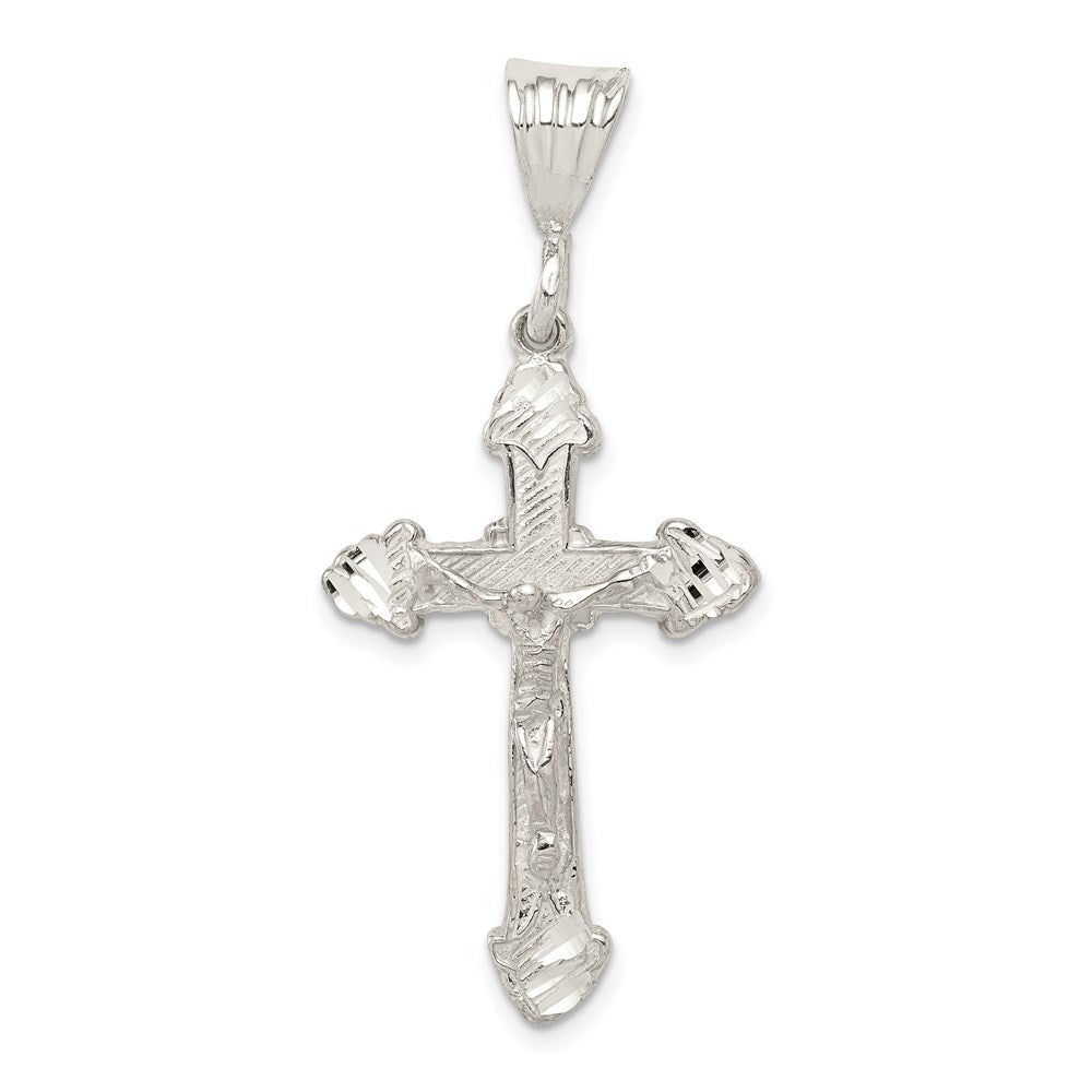 SSP Sterling Silver Diamond-Cut Crucifix Pendant