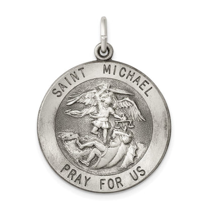 SSP Sterling Silver Antiqued Saint Michael Medal