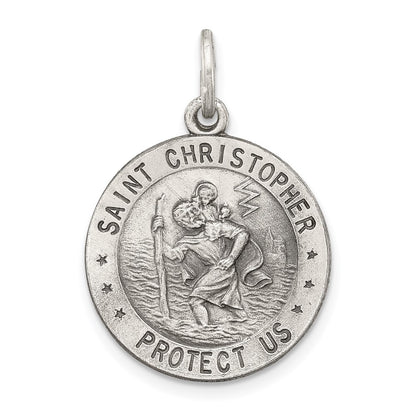 SSP Sterling Silver Antiqued St. Christopher Medal