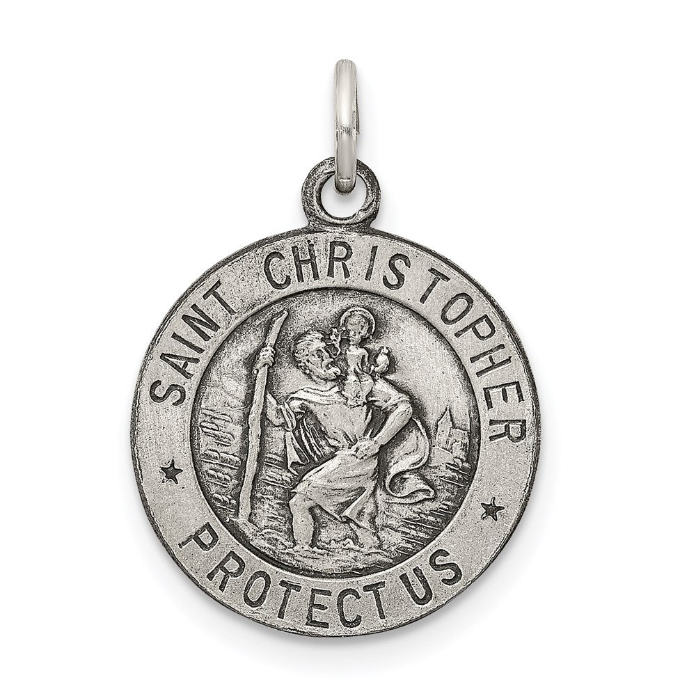 SSP Sterling Silver Antiqued St. Christopher Medal