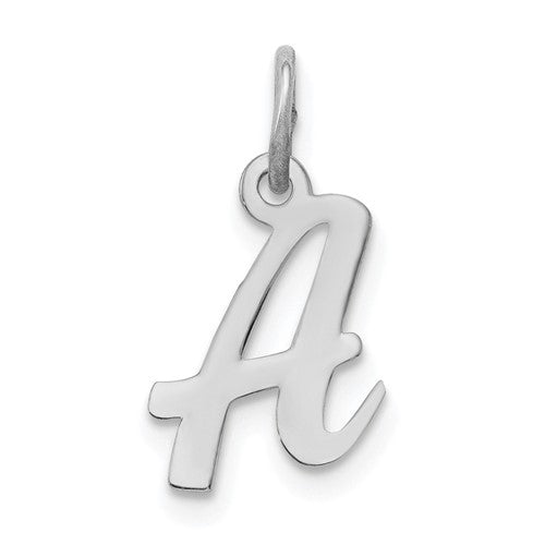 SSI Sterling Silver Rhodium-plated Script Letter A Initial Charm