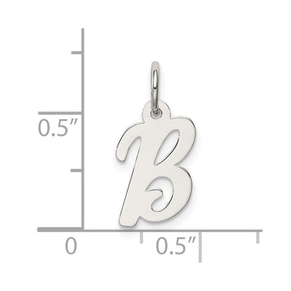 SSI Sterling Silver Rhodium-plated Script Letter B Initial Charm