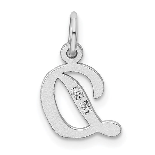 SSI Sterling Silver Rhodium-plated Script Letter D Initial Charm