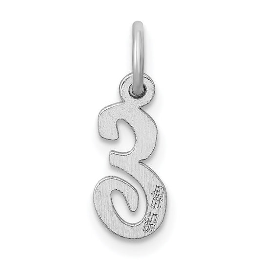 SSI Sterling Silver Rhodium-plated Script Letter E Initial Charm
