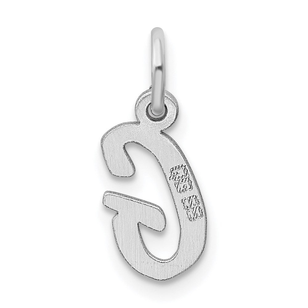 SSI Sterling Silver Rhodium-plated Script Letter G Initial Charm
