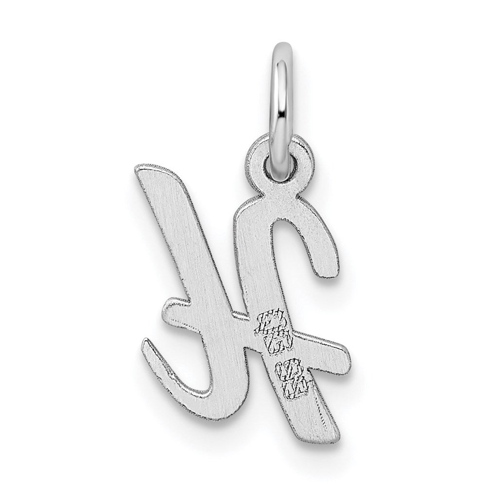 SSI Sterling Silver Rhodium-plated Script Letter H Initial Charm