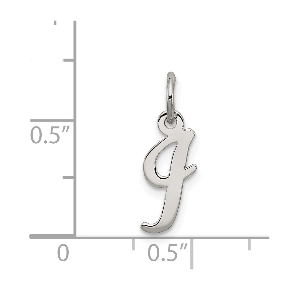 SSI Sterling Silver Rhodium-plated Script Letter I Initial Charm
