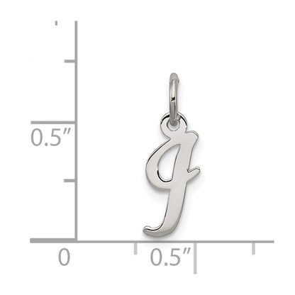 SSI Sterling Silver Rhodium-plated Script Letter I Initial Charm
