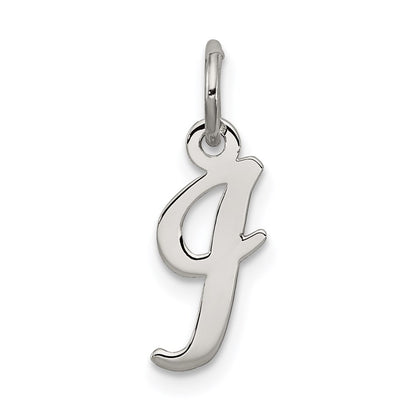 SSI Sterling Silver Rhodium-plated Script Letter I Initial Charm