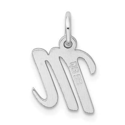 SSI Sterling Silver Rhodium-plated Script Letter M Initial Charm