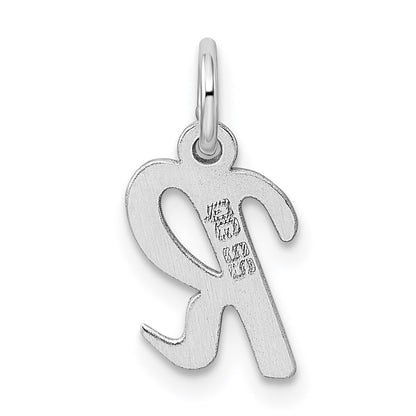 SSI Sterling Silver Rhodium-plated Script Letter R Initial Charm