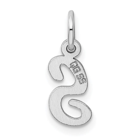 SSI Sterling Silver Rhodium-plated Script Letter S Initial Charm