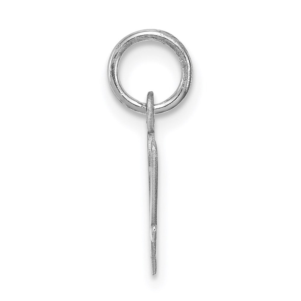 SSI Sterling Silver Rhodium-plated Script Letter V Initial Charm