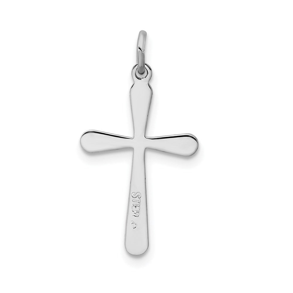 SSCM Sterling Silver Platinum-plated Cross Charm