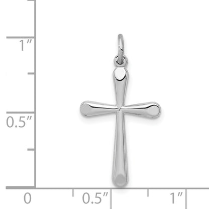 SSCM Sterling Silver Platinum-plated Cross Charm