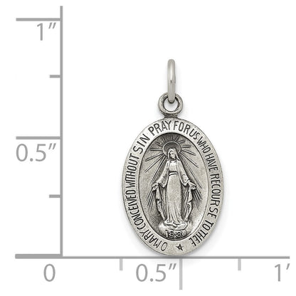 SSP Sterling Silver Antiqued Miraculous Solid Medal