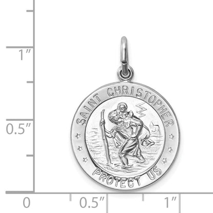 SSP Sterling Silver Rhodium-plated Saint Christopher Medal