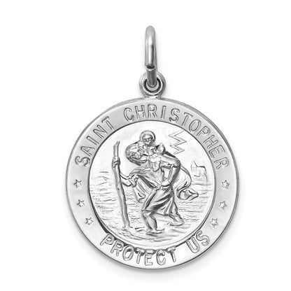SSP Sterling Silver Rhodium-plated Saint Christopher Medal