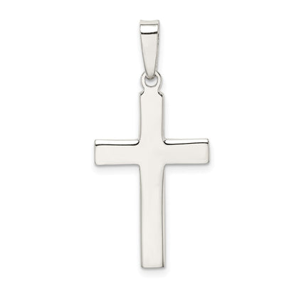SSP Sterling Silver Polished and Matte Finish Cross Pendant