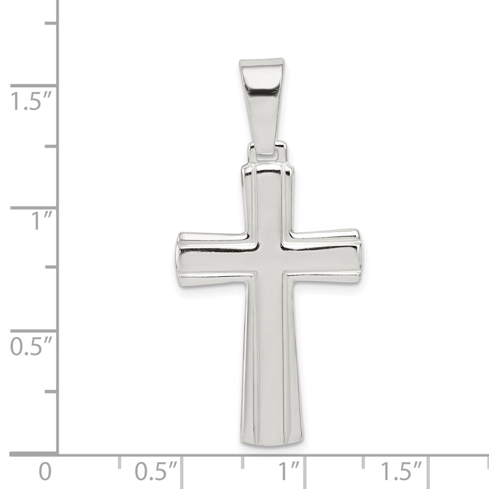 SSP Sterling Silver Polished Cross Pendant