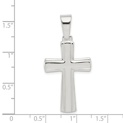 SSP Sterling Silver Polished Cross Pendant