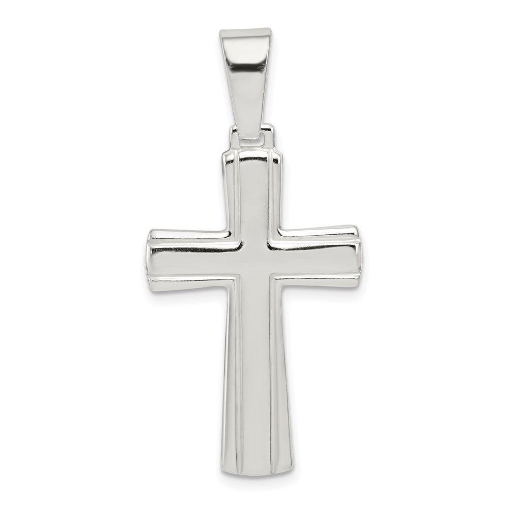 SSP Sterling Silver Polished Cross Pendant