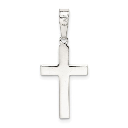 SSP Sterling Silver Polished Cross Pendant