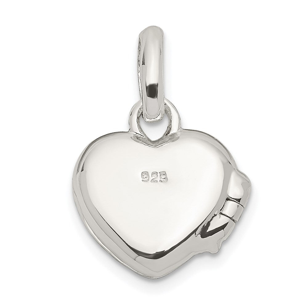 SSP Sterling Silver Blue Enamel Butterfly Heart Locket