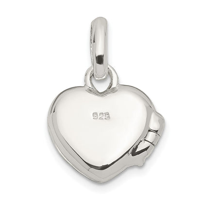 SSP Sterling Silver Blue Enamel Butterfly Heart Locket