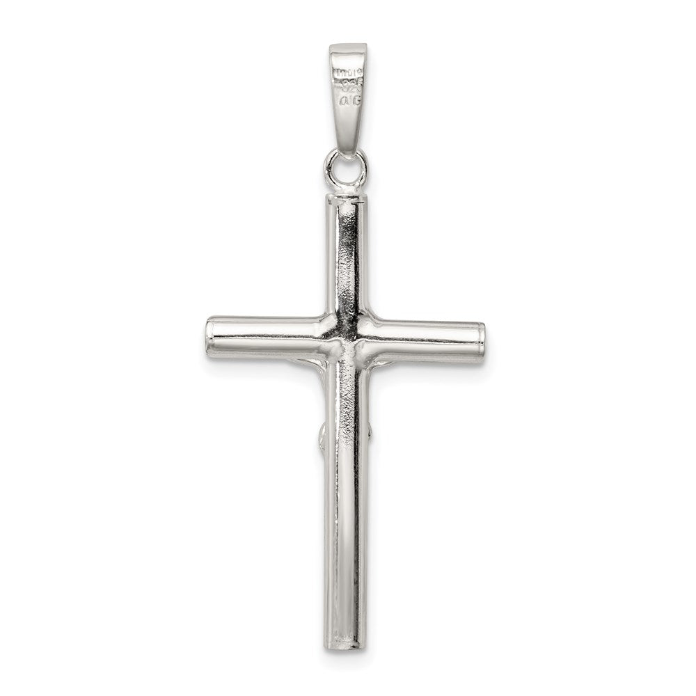 SSP Sterling Silver Polished Hollow Crucifix Cross Pendant