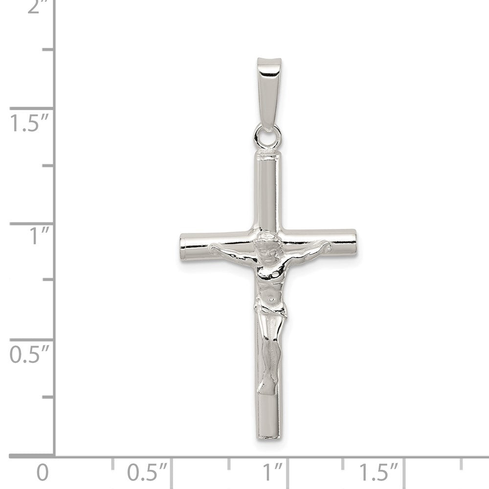 SSP Sterling Silver Polished Hollow Crucifix Cross Pendant