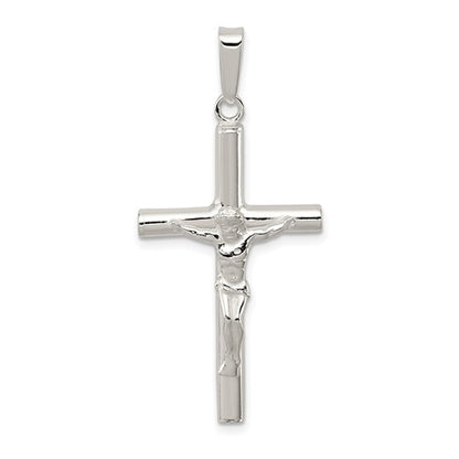 SSP Sterling Silver Polished Hollow Crucifix Cross Pendant