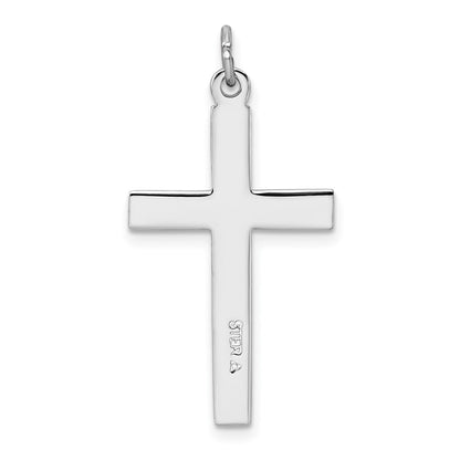 SSP Sterling Silver Platinum-plated Cross Pendant