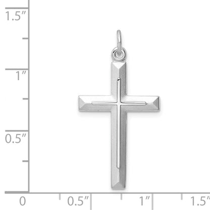 SSP Sterling Silver Platinum-plated Cross Pendant