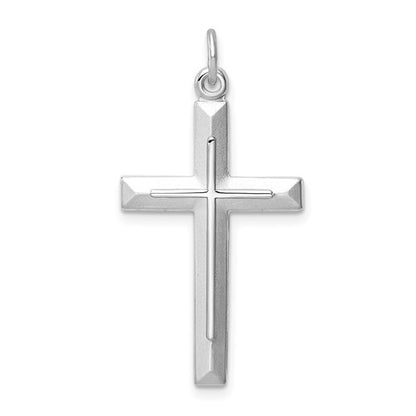 SSP Sterling Silver Platinum-plated Cross Pendant