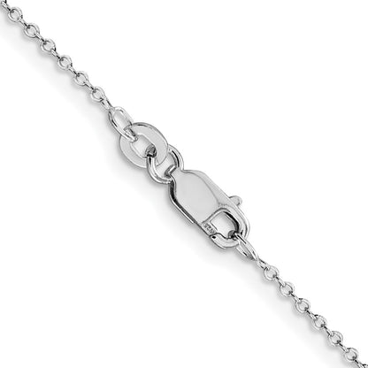 SSC Sterling Silver Rhodium-plated 1mm Cable Chain Lobster