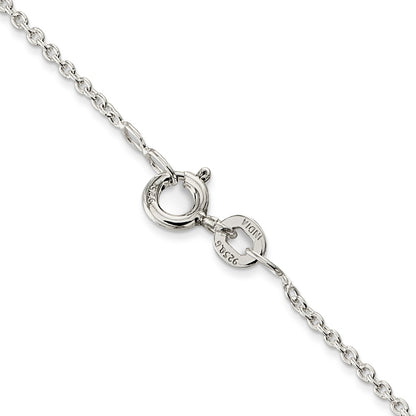 SSC Sterling Silver Rhodium-plated 1mm Cable Chain