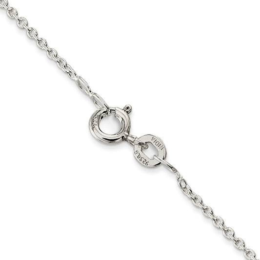 SSC Sterling Silver Rhodium-plated 1mm Cable Chain