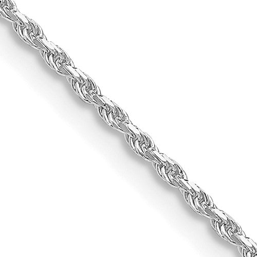 Sterling Silver Rhodium-plated 1.5mm Diamond-cut Rope Chain