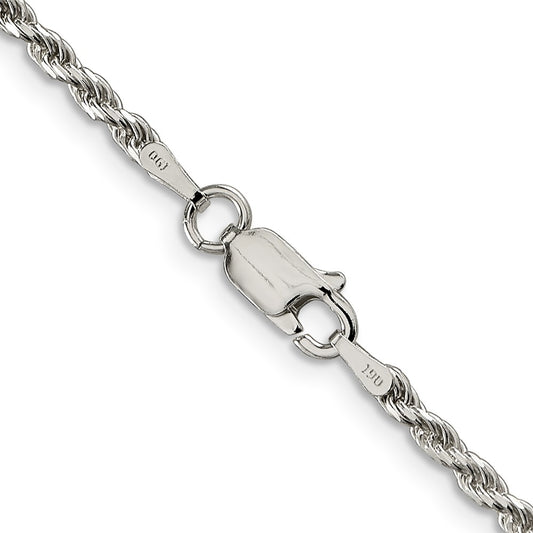 SSC Sterling Silver 2.25mm Diamond-cut Rope Chain