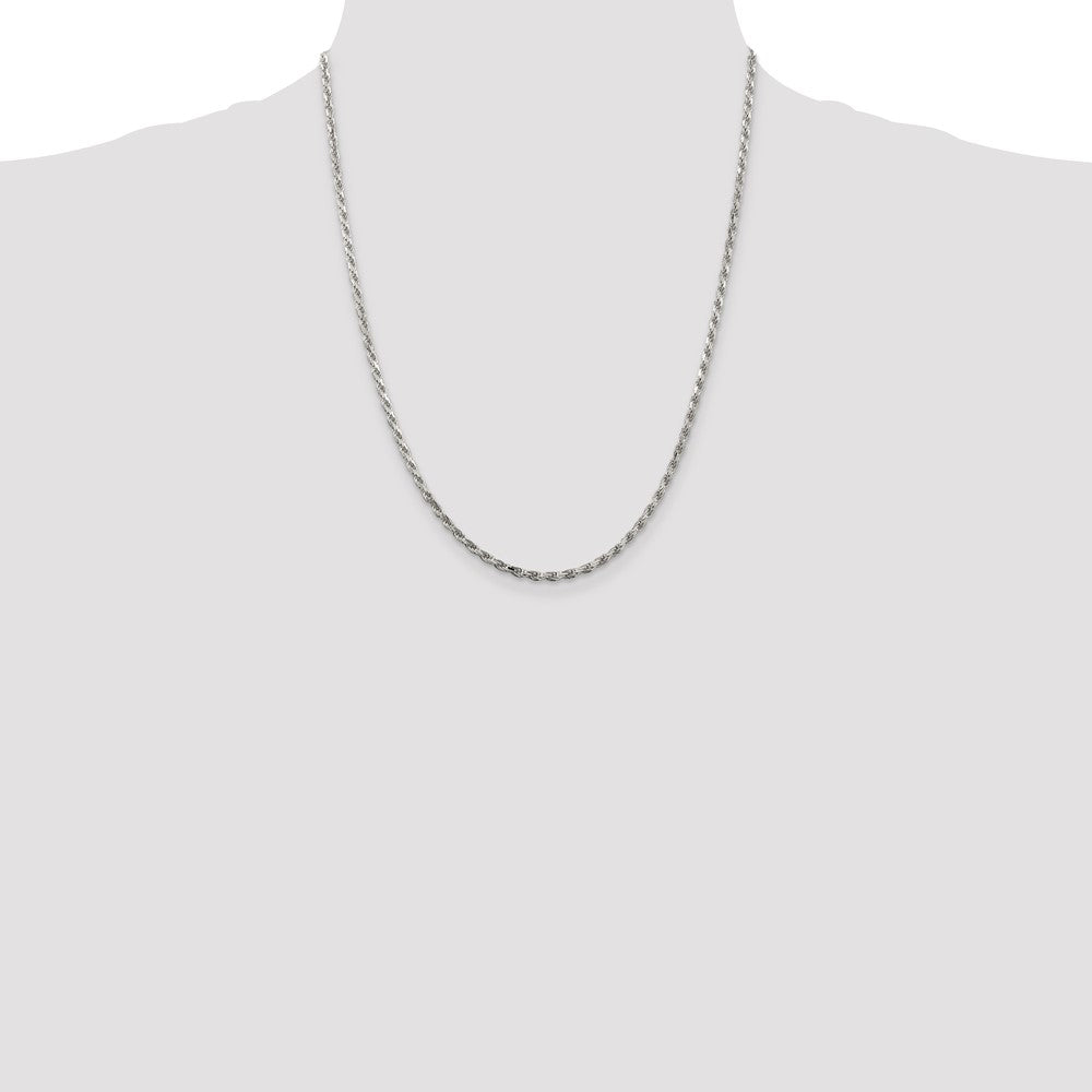 SSC Sterling Silver 2.5mm Diamond-cut Rope Chain